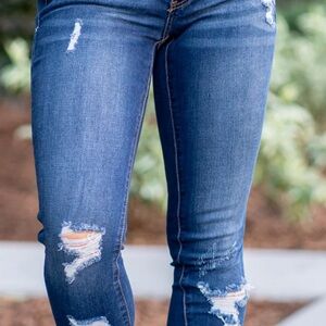 KanCan Dark Blue Distressed Skinny Jeans
